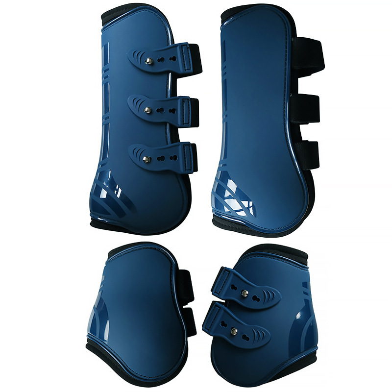 Horse Tendon Boots PU Hard Shell Neoprene Padding Adjustable