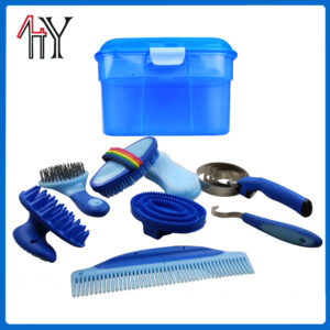 Boxed Horse Brush Kit With Rubber Coated Brushes