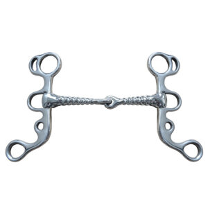 Stainless Steel Gag Bit with Corkscrew Jointed Mouth 125mm