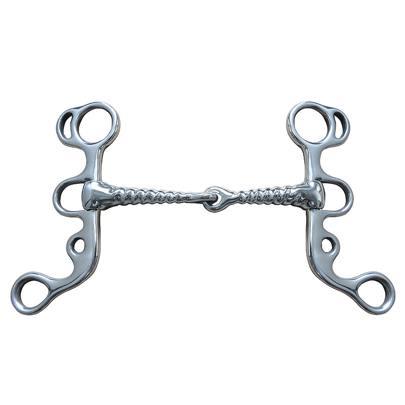 Stainless Steel Gag Bit with Corkscrew Jointed Mouth 125mm