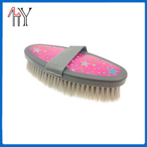 Rubber Coated Printed Plastic Soft Horse Brush