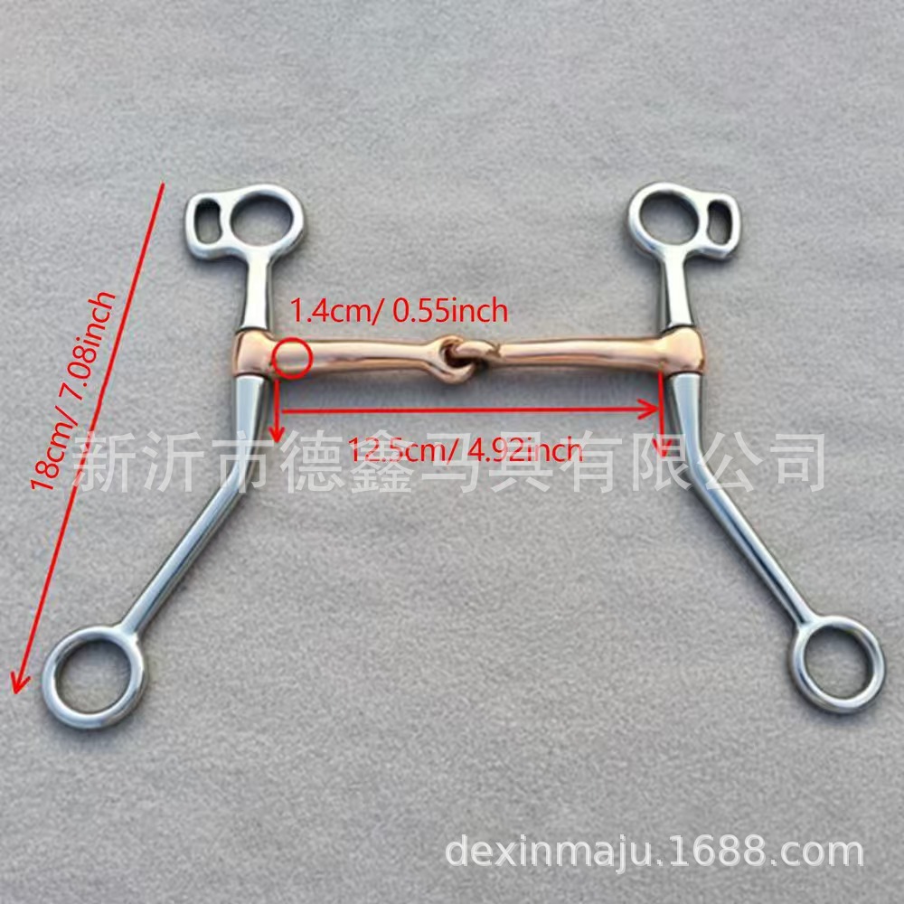 Professional Equestrian Snaffle Bit Red Copper Core Stainless Steel Horse Mouthpiece