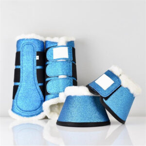 Glitter Fleece Horse Hoof Boots PU Leather