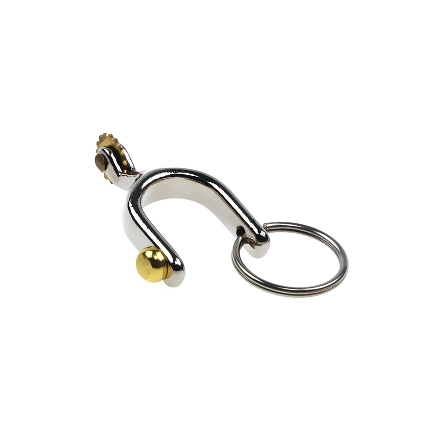 Horse Spur Keychain Nickel Plated Silver K001
