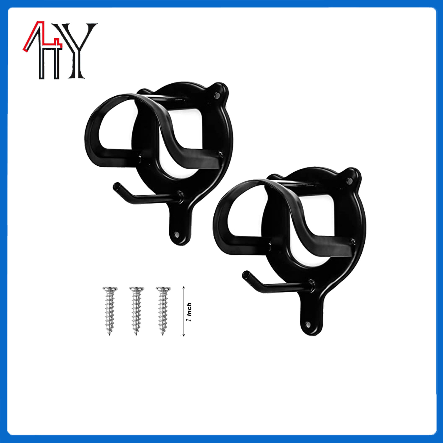 6-Piece Metal Saddle Hook Set with Expansion Tubes and Screws