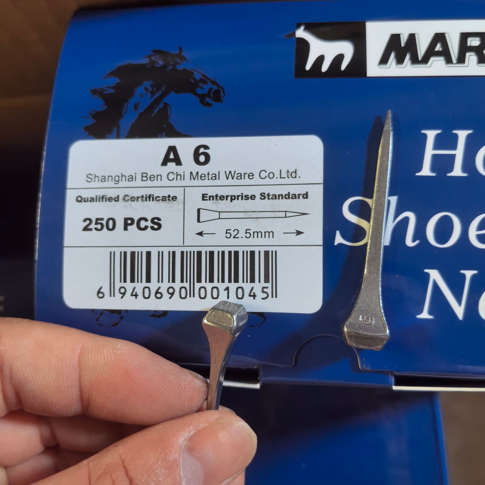 Large Head A7 A8 Horse Nails 250 per Box