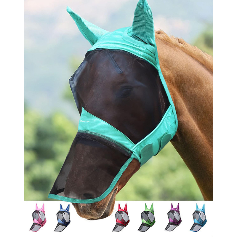 Soft Breathable Horse Fly Mask with Ears