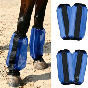 New Horse Leg Protection Wraps Blue Anti-Insect Breathable Mesh Equestrian