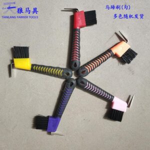 Horse Hoof Brush And Hook With Plastic Handle