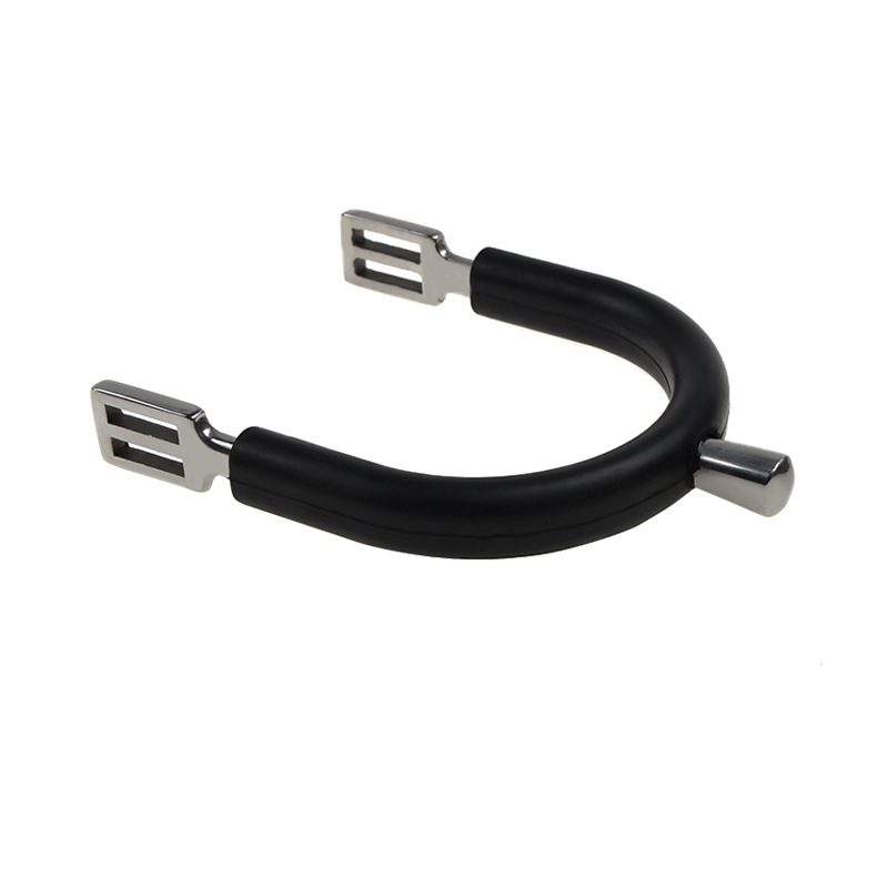 Rubber Wrapped Stainless Steel English Horse Spur Men's 20mm Neck