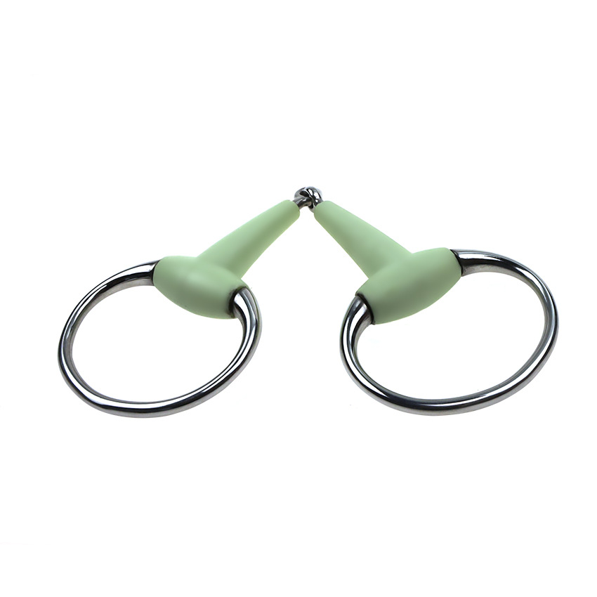 Stainless Steel Eggbutt Bit with Apple Flavored Rubber Mouth 130mm