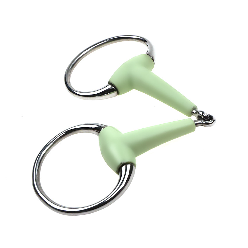 Stainless Steel Eggbutt Bit with Apple Flavored Rubber Mouth 130mm