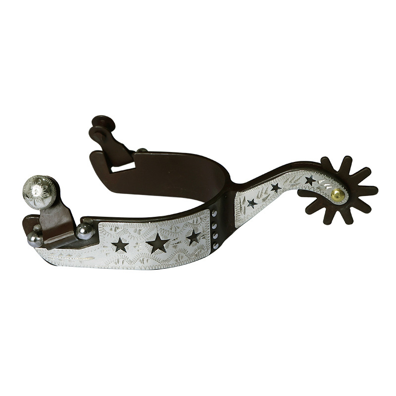 Antique Bronze Western Spurs with German Silver Engraved Trim SP5114