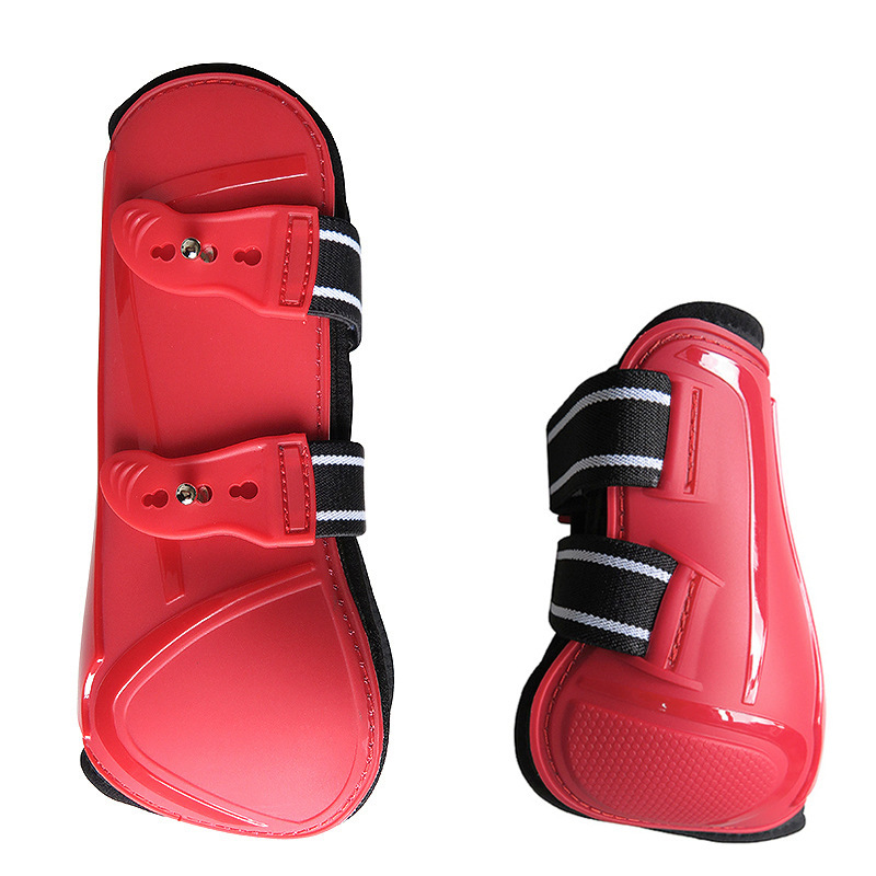 Colored Jumping Horse Tendon Boots PU Shell Neoprene Lining