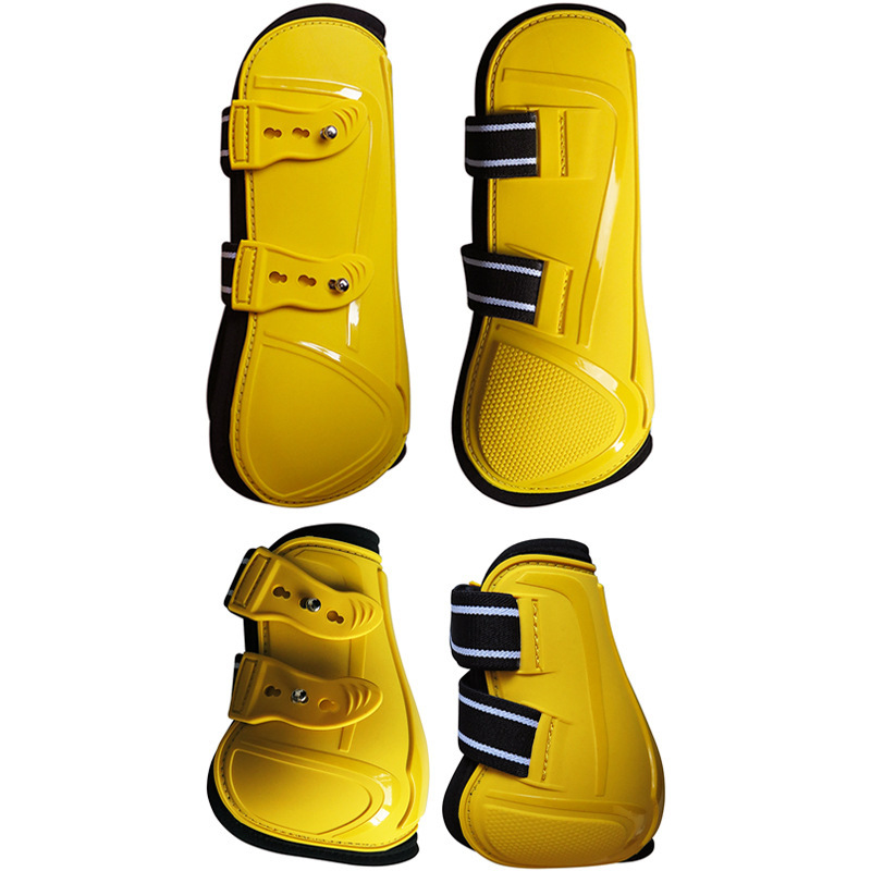 Colored Jumping Horse Tendon Boots PU Shell Neoprene Lining