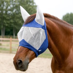 Summer Outdoor Anti-Mosquito Anti-Fly Horse Face Mask Mesh Ear Cover Breathable
