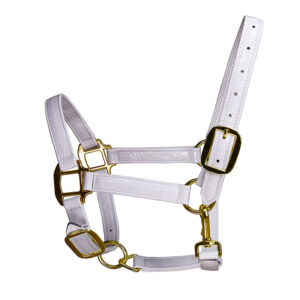 Patent Leather Horse Halter with Microfiber Leather Straps LT4008