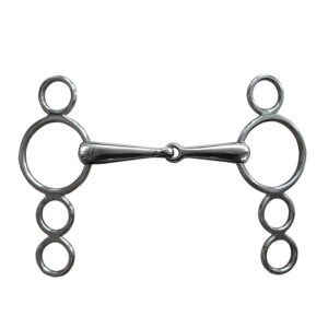 Stainless Steel Continental Gag Bit 4-Ring Cheeks 125mm