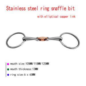 Stainless Steel Horse Bit with Copper Elliptical Link 105mm