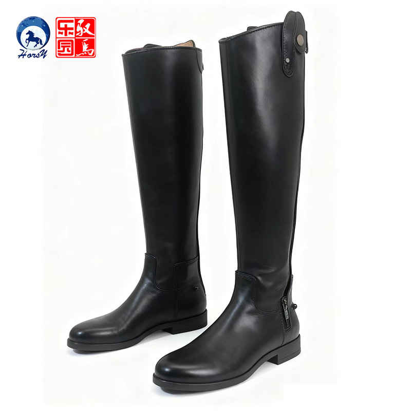 Adult Children Equestrian Boots Cowhide Long