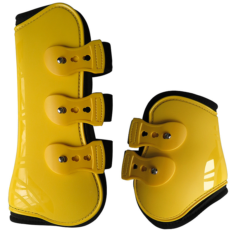 Horse Tendon Boots PU Hard Shell Neoprene Padding Adjustable