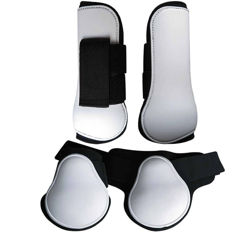 Horse Jumping Tendon Boots PU Neoprene Padding Competition Leg Protection
