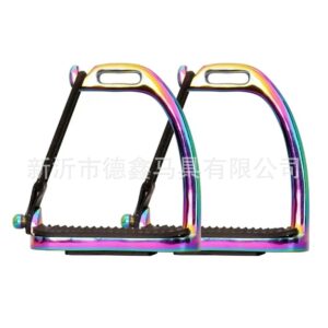 Rainbow Safety Horse Stirrups Anti-Slip Stainless Steel Pair