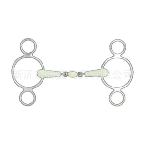 304 Stainless Steel Rubber Multi-Ring Three-Piece Snaffle Bit Equestrian Training Equipment