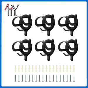 6 Pack Metal Saddle Hook Wall Mount with Expansion Tubes and Screws