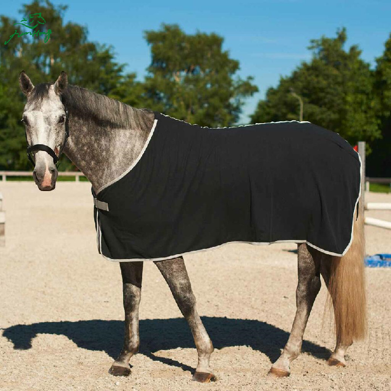 Fleece Thin Single Layer Summer Horse Blanket With Neck Cover