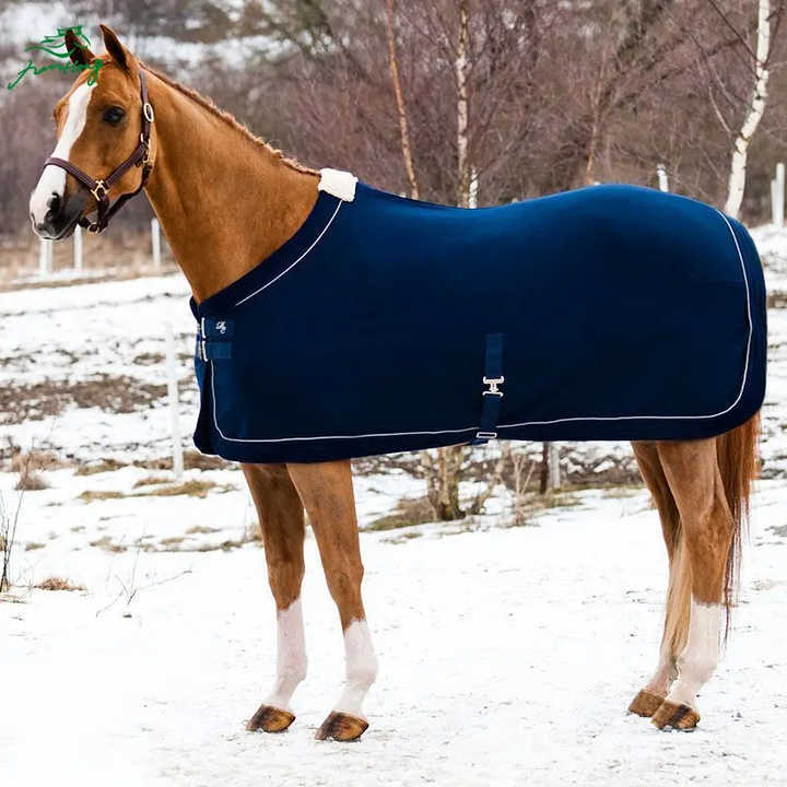 Fleece Thin Single Layer Breathable Horse Blanket With Neck Cover