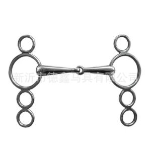 304 Stainless Steel Multi-Ring Three-Piece Horse Bit Equestrian Training Gear