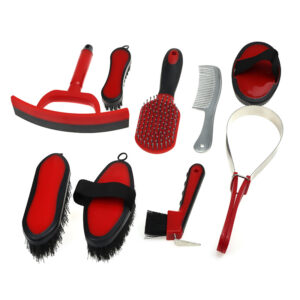 9 Piece Horse Grooming Kit With Canvas Bag