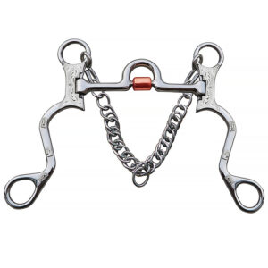 Stainless Steel Western Training Bit with Copper Roller and Engraved Trim 120mm