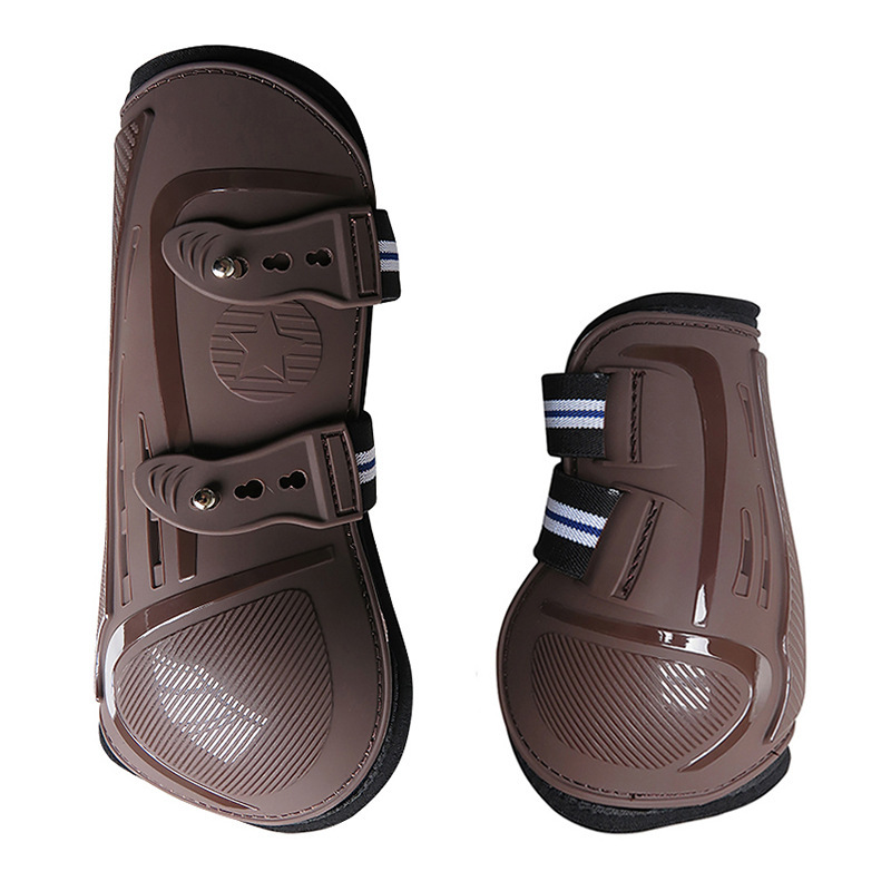 Horse Tendon Boots PU Hard Shell Neoprene Padding Air Holes