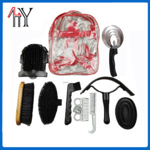 10-Piece Horse Grooming Brush Set with Bag