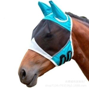 Summer Horse Fly Mask Black Blue Size M