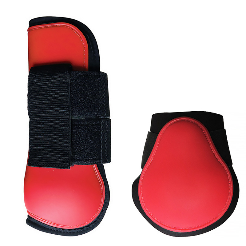 Horse Jumping Tendon Boots PU Neoprene Padding Competition Leg Protection