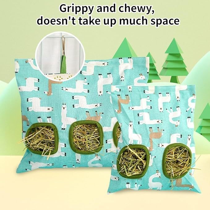 Rabbit Hay Feeder Bag Hanging For Small Pets