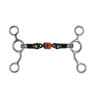 Stainless Steel Gag Bit Black Mouth 135mm