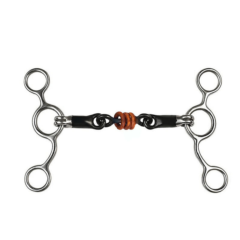 Stainless Steel Gag Bit Black Mouth 135mm
