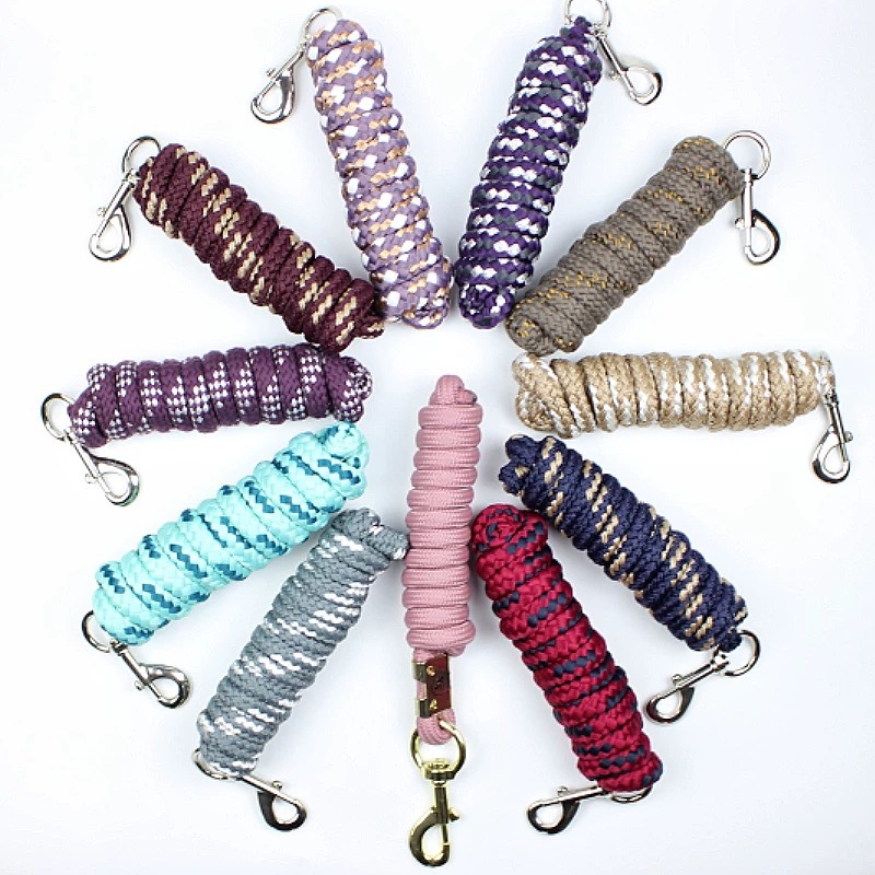 Braided Nylon Horse Lead Rope with Metal Hook