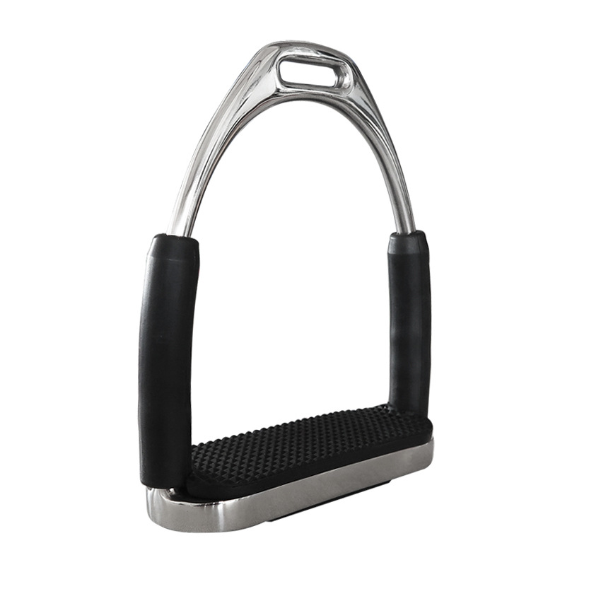 Stainless Steel Flexible Stirrup With Black Rubber Pad ST2109