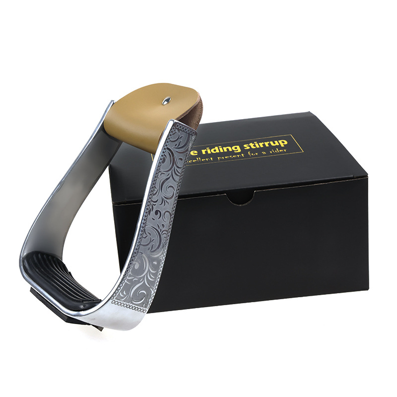 Western Aluminum Stirrup with Rubber Pad and Laser Engraving ST3104FL