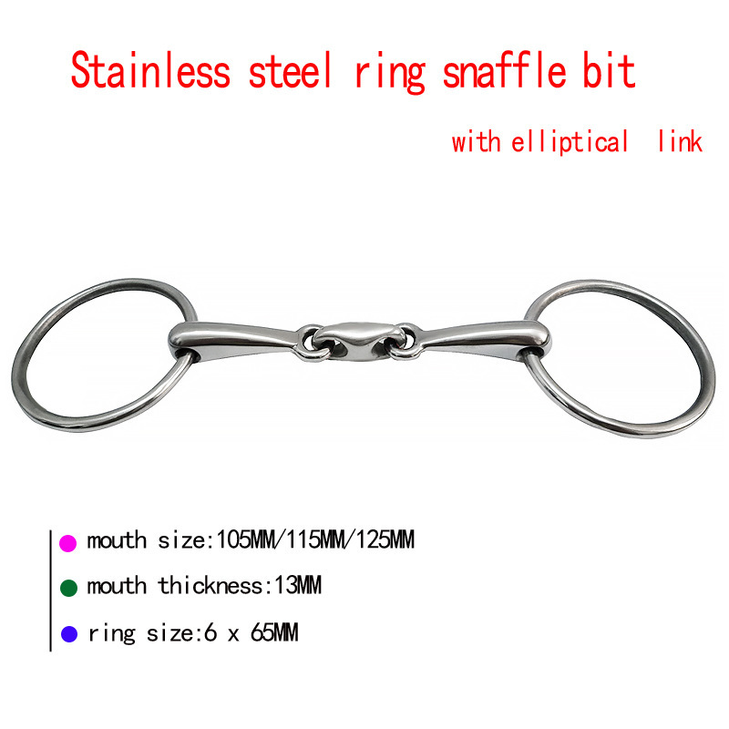 Stainless Steel Ring Snaffle Bit with Double Broken Mouth