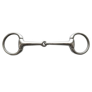 Stainless Steel Eggbutt Bit With Jointed Mouth 55mm Rings BT0303