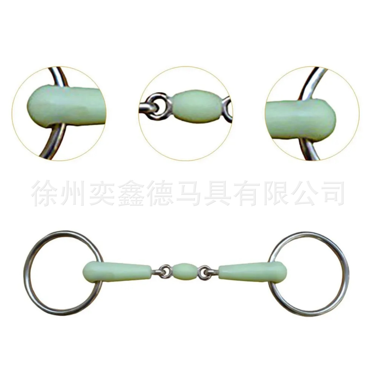 Apple Flavor Three-Piece Soft Rubber Horse Bit Stainless Steel