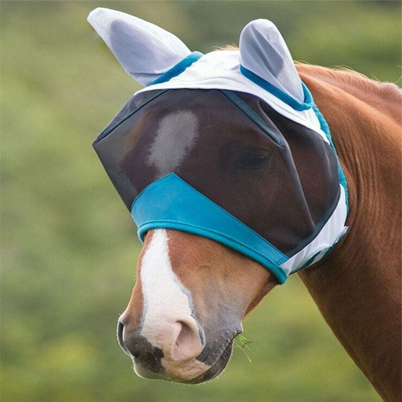 PVC Mesh Summer Horse Fly Mask Breathable Equestrian Gear