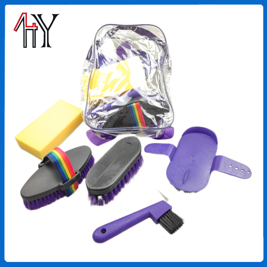 5-Piece Horse Grooming Kit With Transparent Plastic Bag