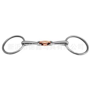 Stainless Steel Copper Three-Piece Horse Snaffle Bit Equestrian Tack